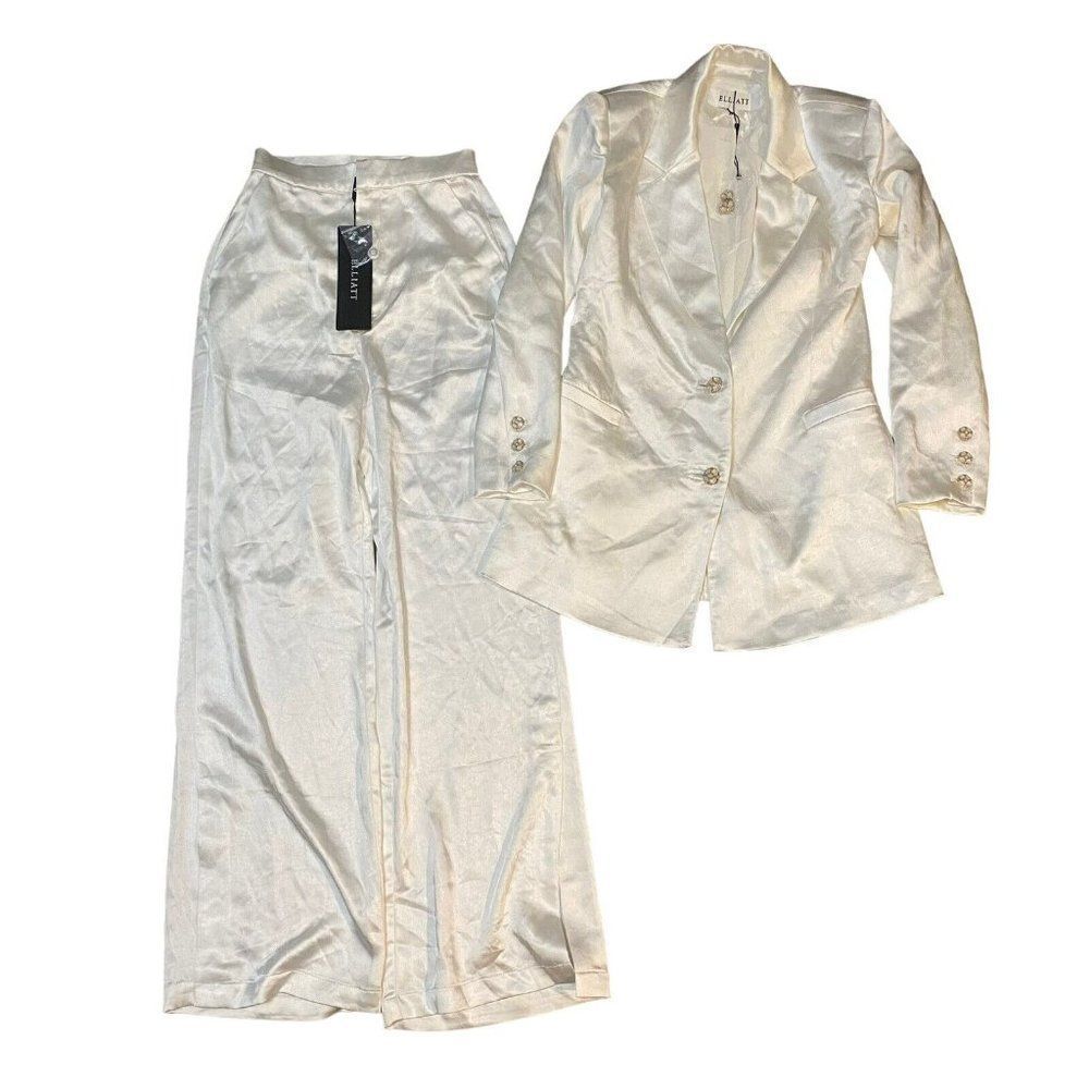 Elliatt Ridley Blazer Suit 2 Piece Ivory Size XS FLAW